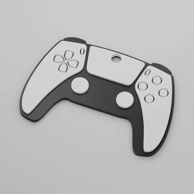 Render 3D — Chaveiro Controle PS5 — perspectiva