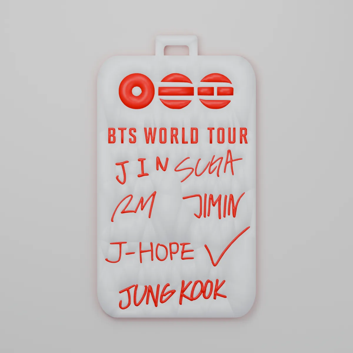 Render 3D — Photocard BTS World Tour — back