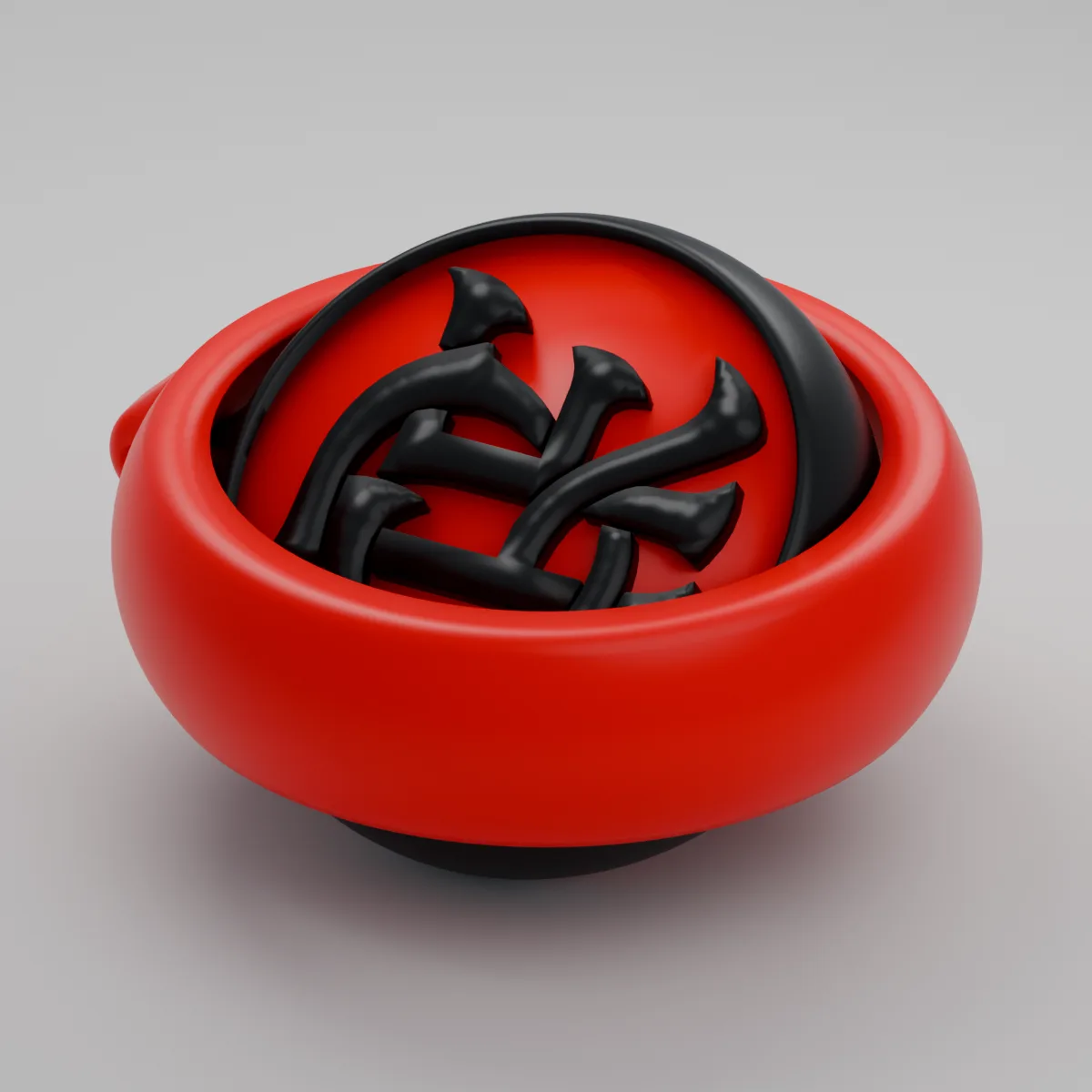 Render 3D — Chaveiro Rotativo Flamengo — spin