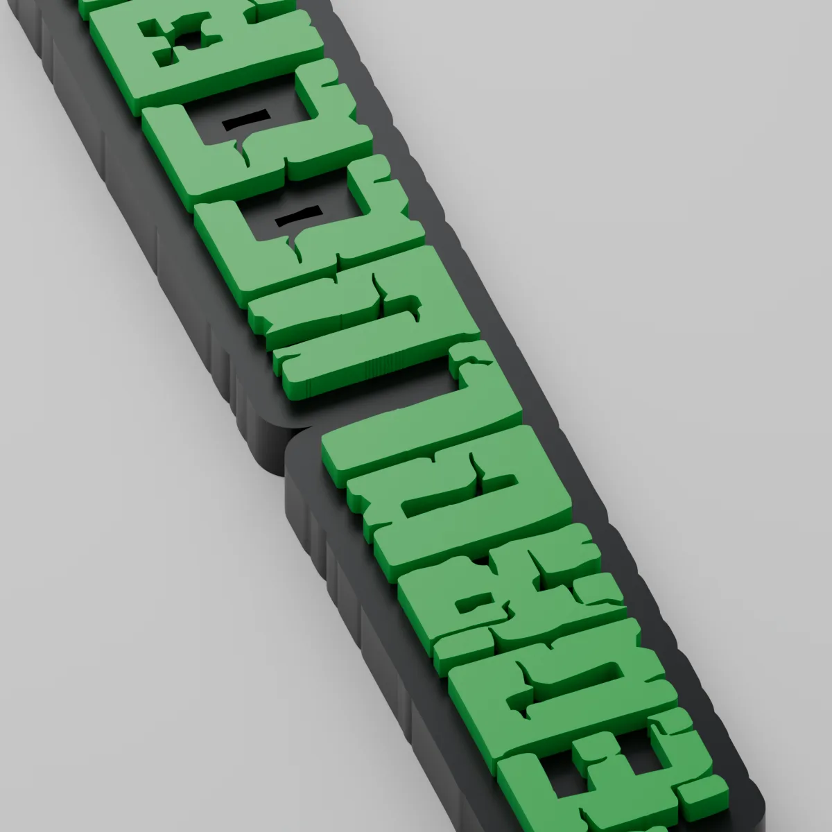 Render 3D — Chaveiro Minecraft - Nome Personalizado — detalhe — exemplo Pedro Luccas