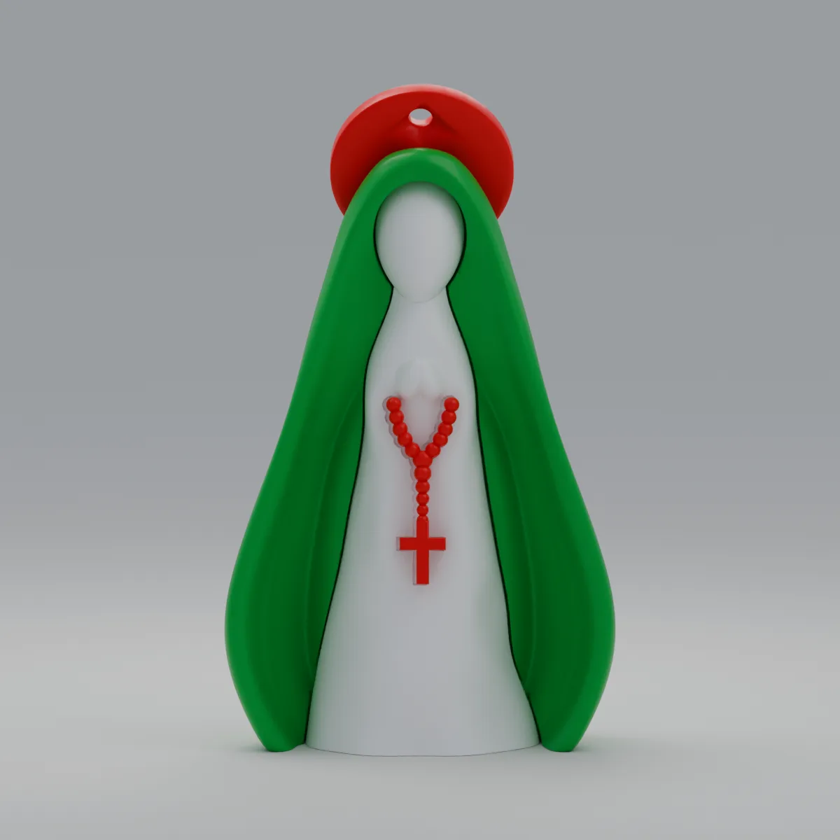 Render 3D — Chaveiro Aparecida Minimalista — front