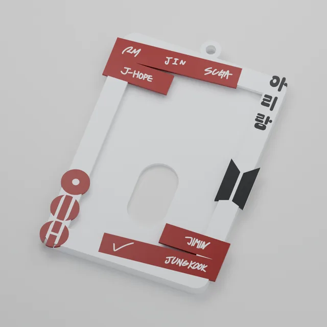 Render 3D — Photocard BTS Arirang — perspectiva