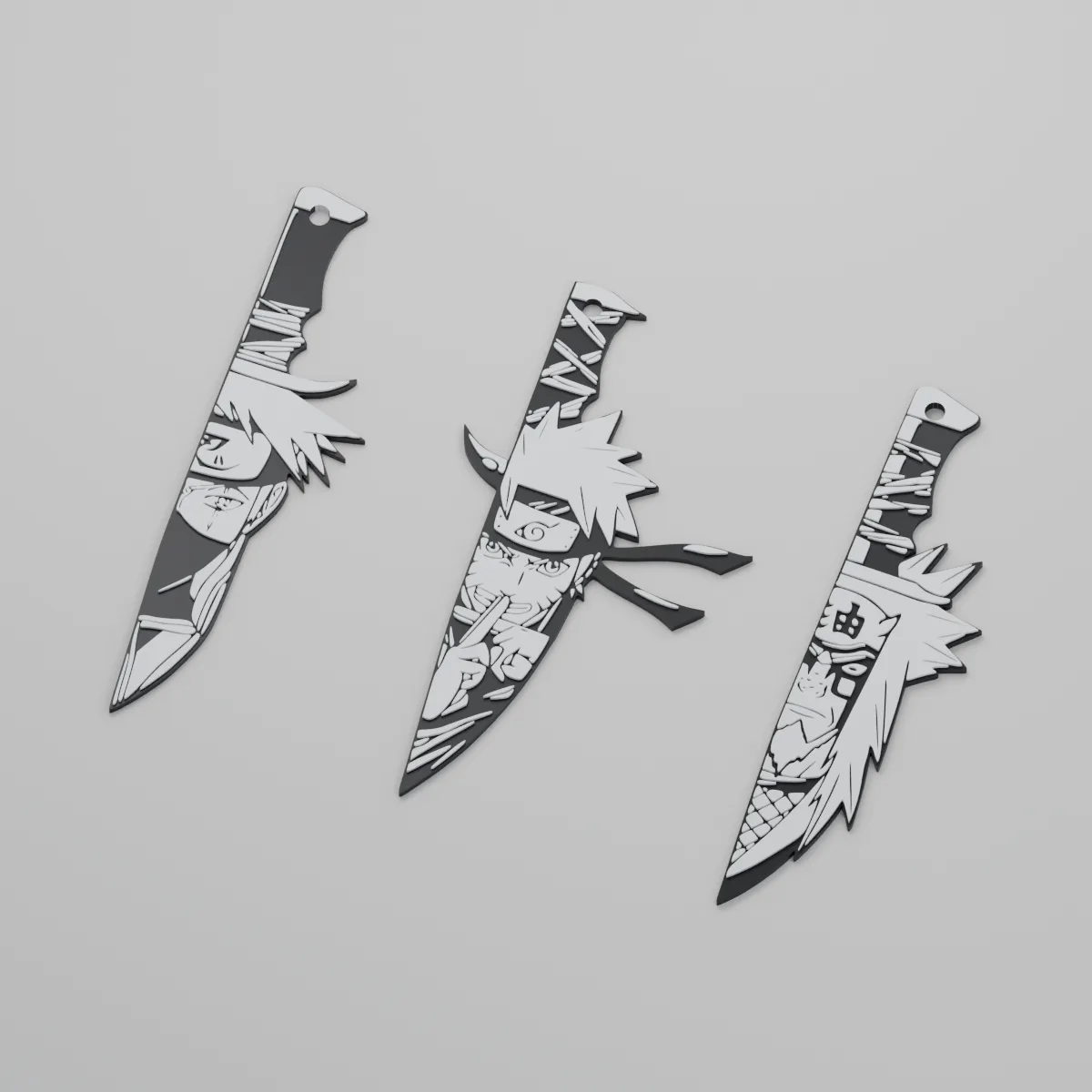 Render 3D — Chaveiro Naruto — mostruário