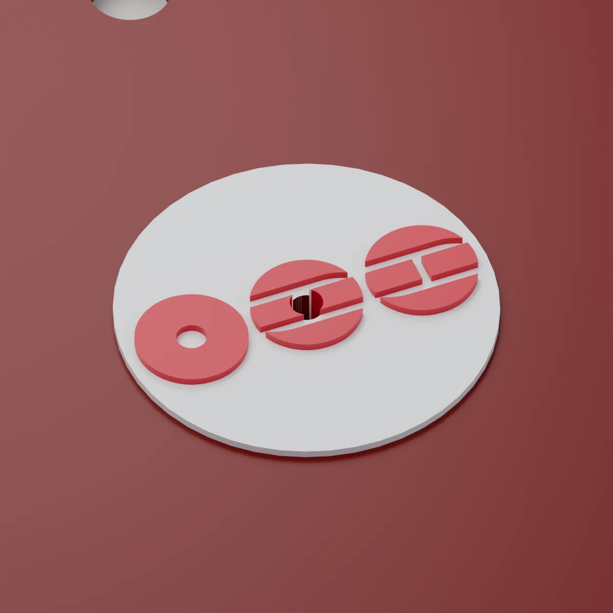 Render 3D — Chaveiro BTS Disco Tag — detalhe