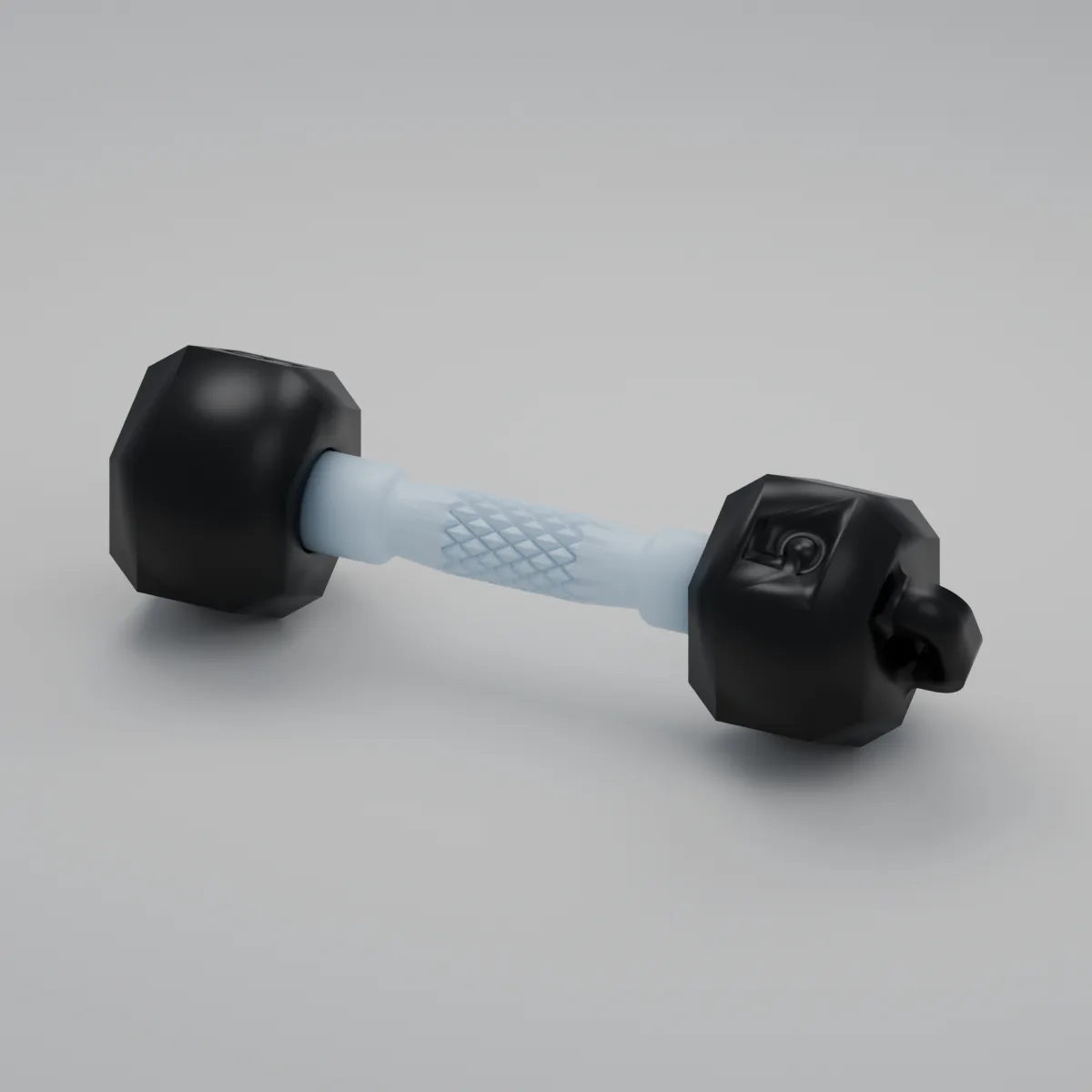 Render 3D — Chaveiro equipamentos de academia (6 peças) — dumbbell-hero