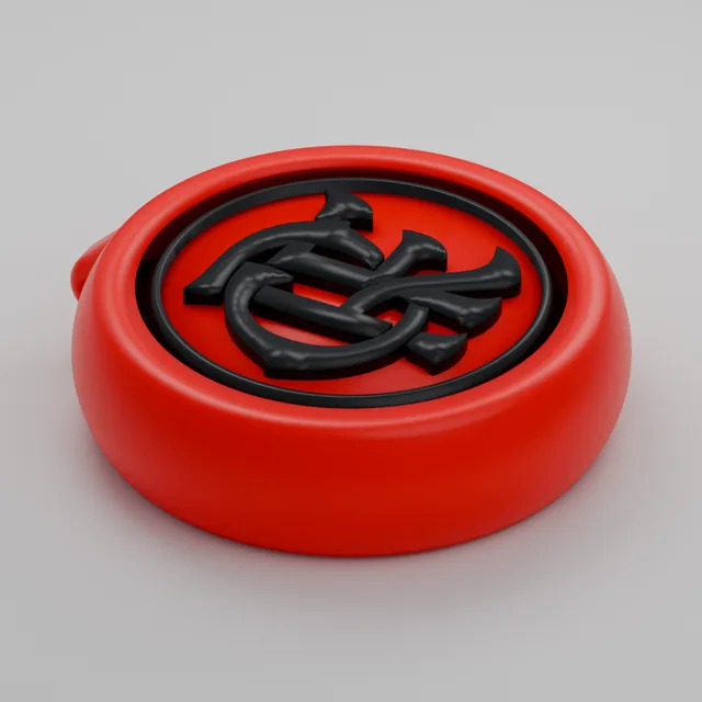 Render 3D — Chaveiro Rotativo Flamengo — hero