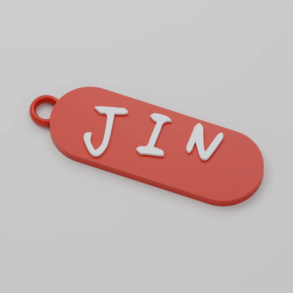 Render 3D — Plaquinhas BTS (7 peças/integrantes) — JIN