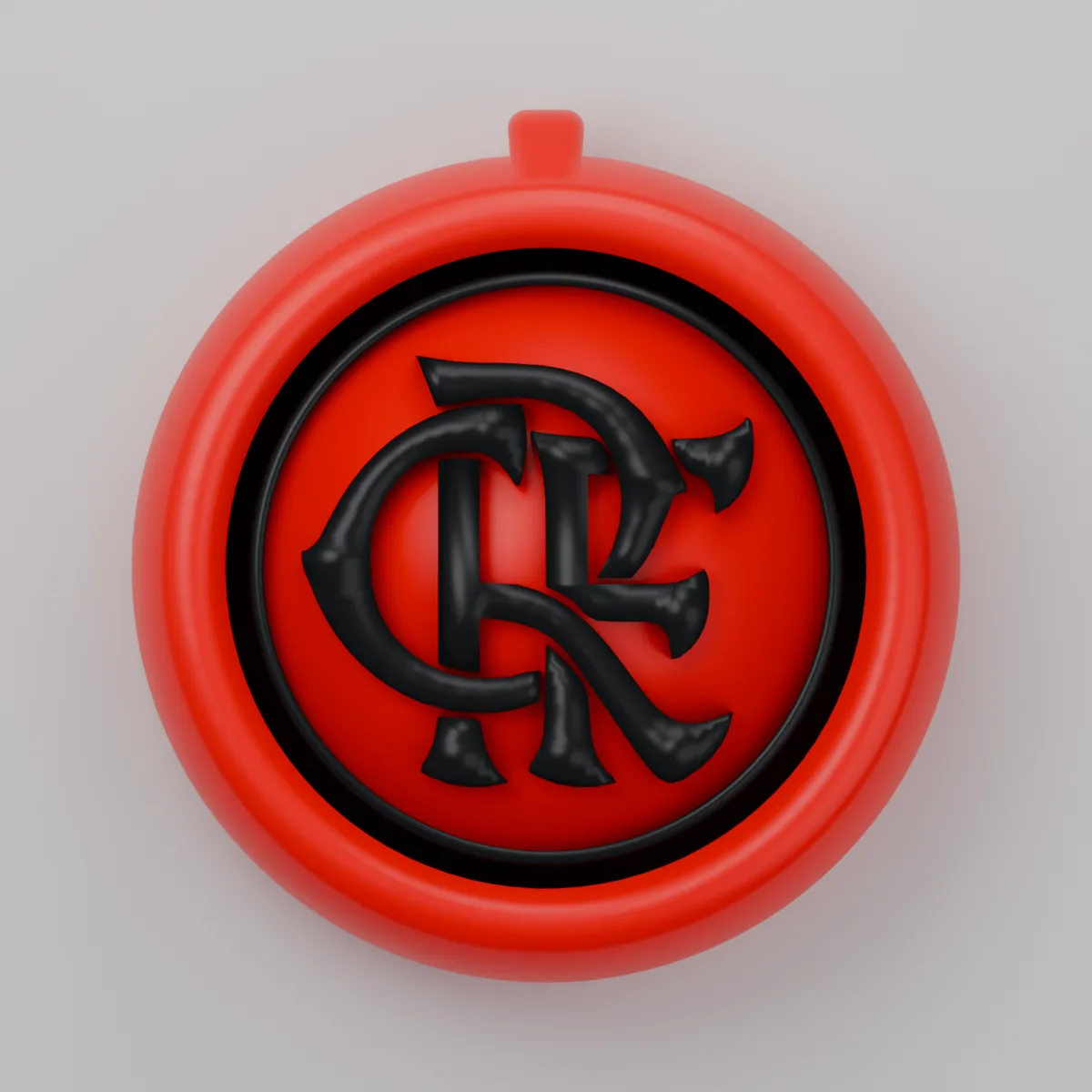 Render 3D — Chaveiro Rotativo Flamengo — front